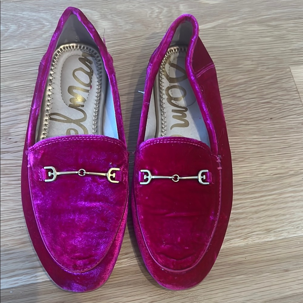 Sam Edelman Velvet Loafers in Pink